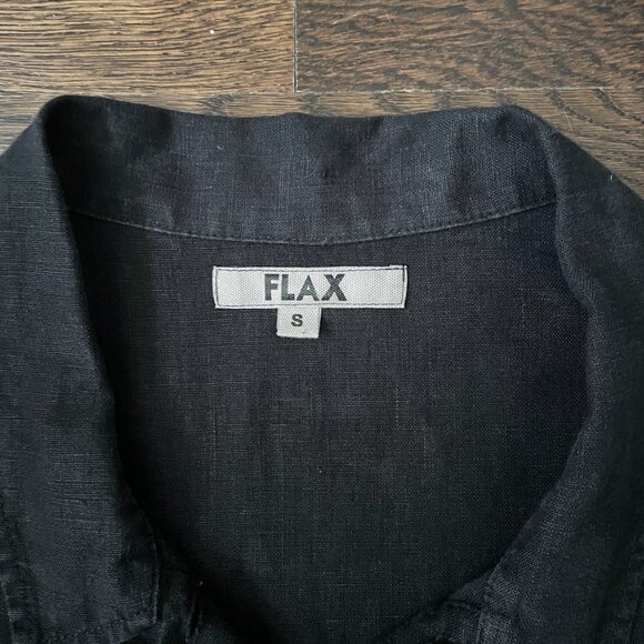 FLAX Black Linen Shirt or Jacket-Size Medium/Large - Picture 2 of 7